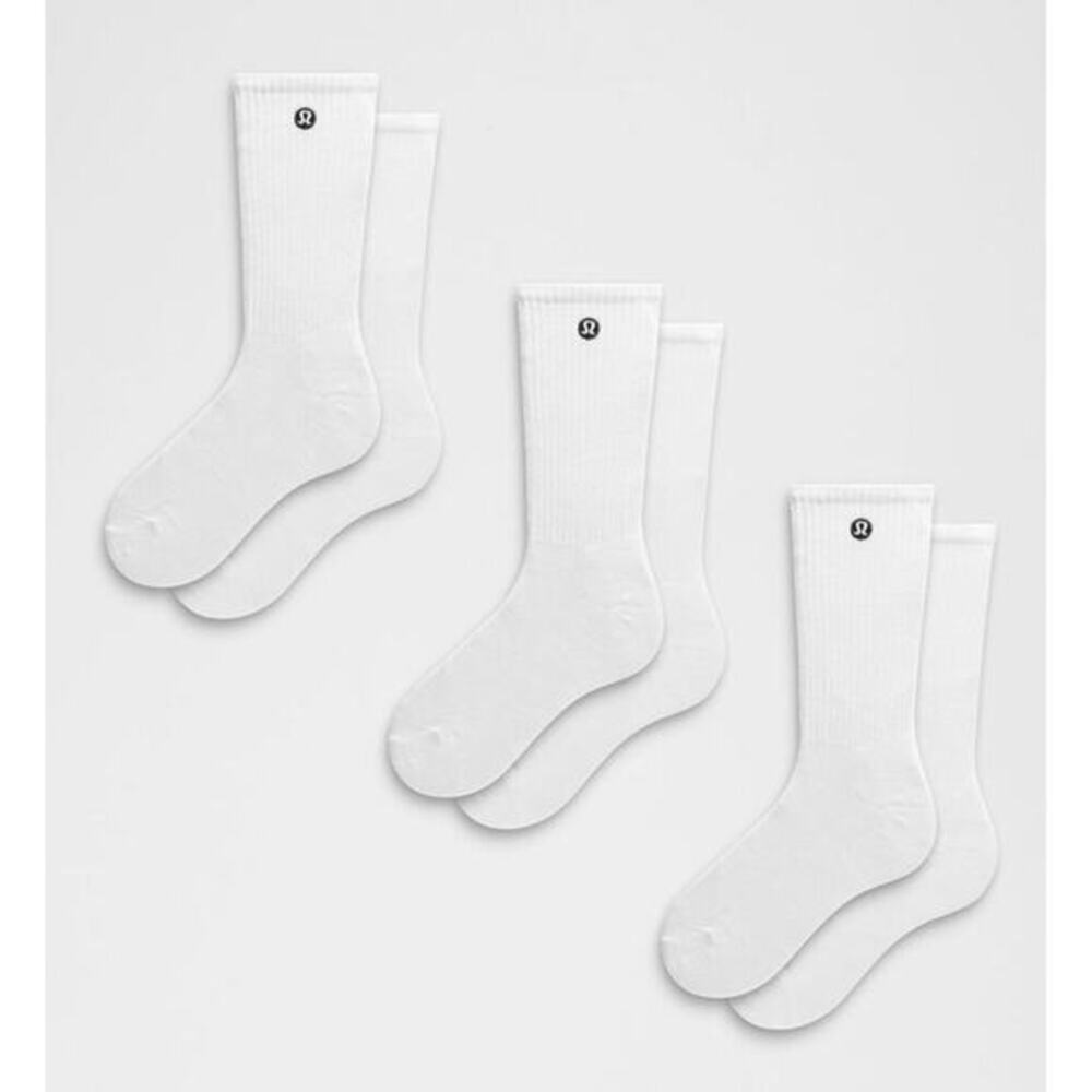 NWT Lululemon Daily Essential Crew Socks 3 Pack - Women's Size L